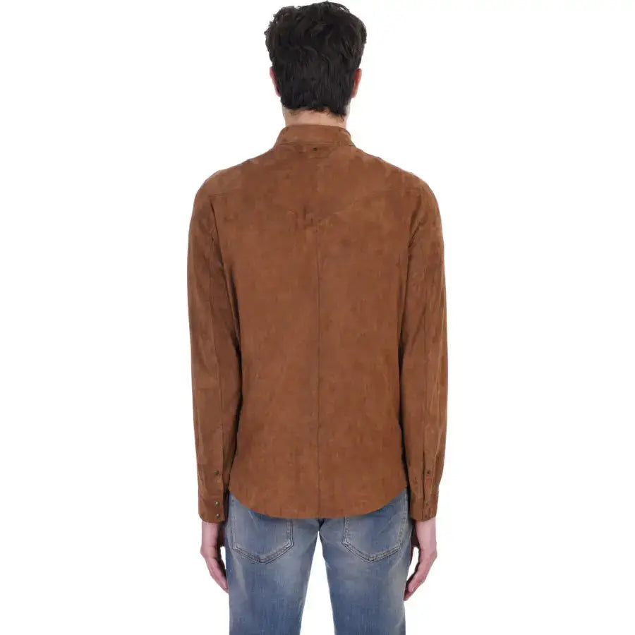 Tan Brown Suede Leather Shirt - Riders Republic UK