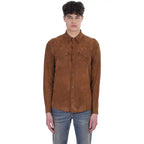 Tan Brown Suede Leather Shirt - Riders Republic UK