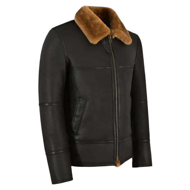 Mens Black Shearling Jacket - Riders Republic UK