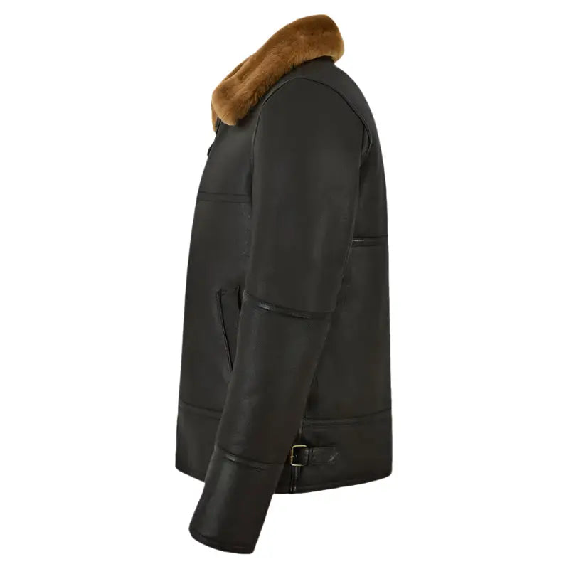 Mens Black Shearling Jacket - Riders Republic UK