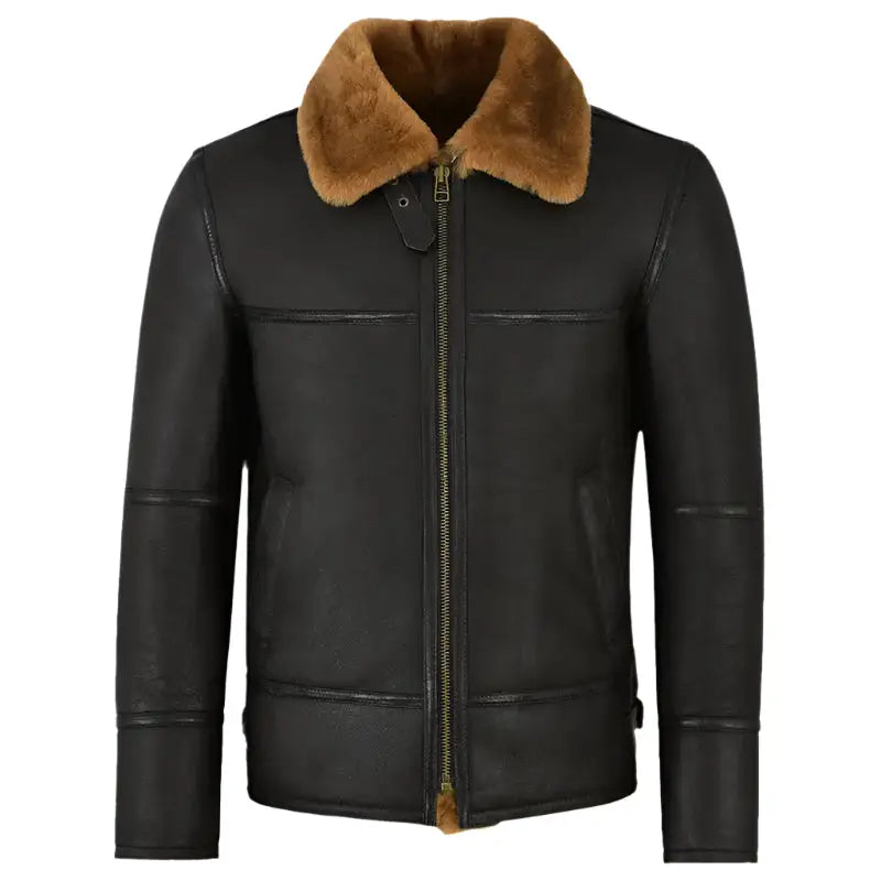 Mens Black Shearling Jacket - Riders Republic UK
