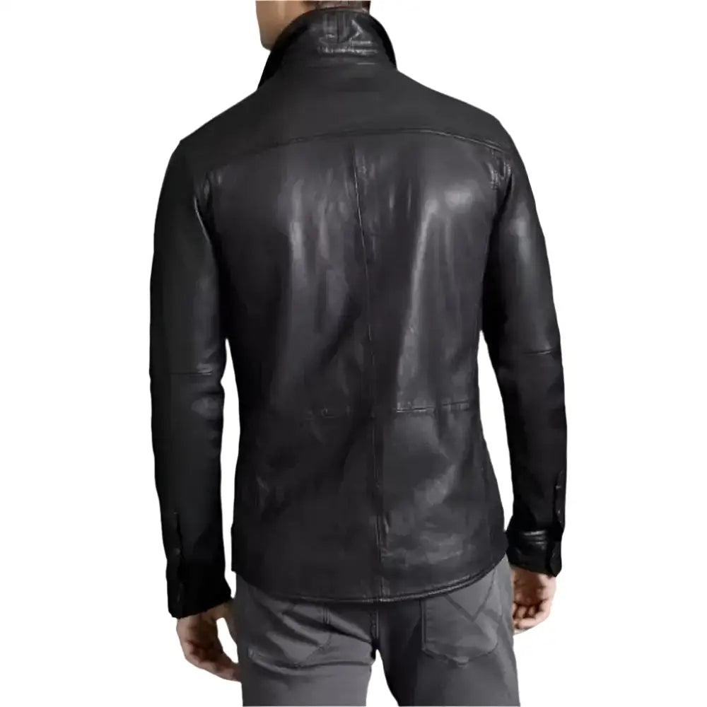 Mens Real Sheepskin Leather Shirt - Riders Republic UK