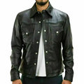 Lambskin Leather Button Up Shirt - Riders Republic UK