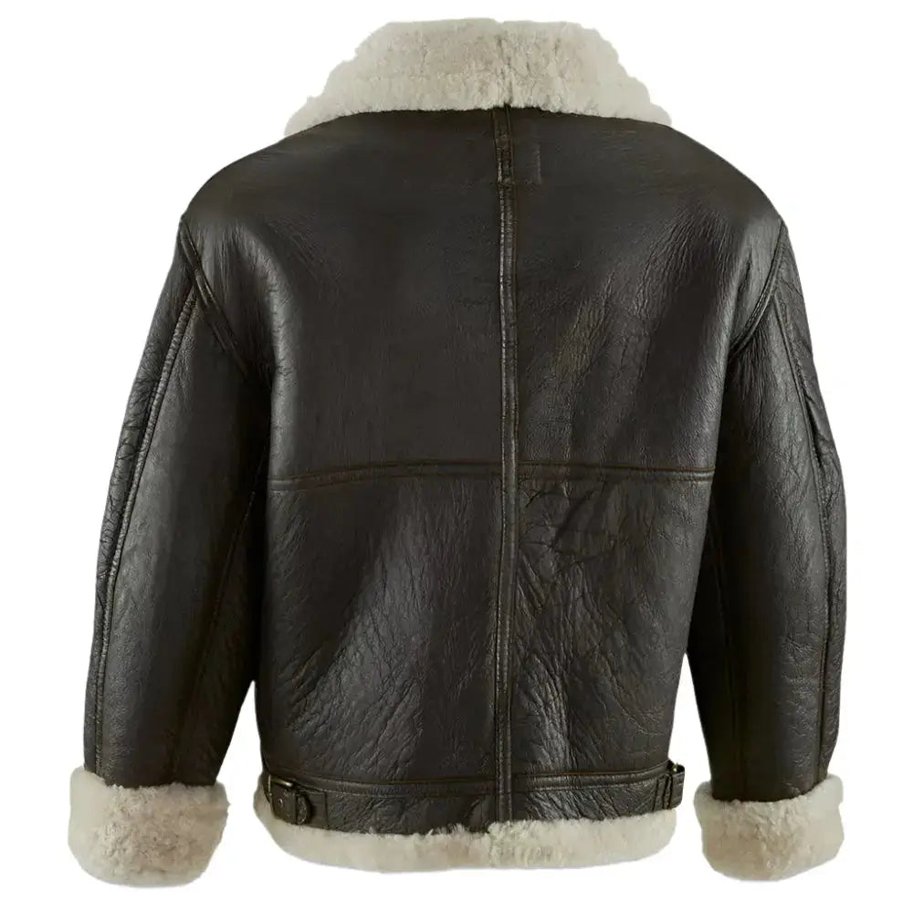 Men’s B3 sheepskin flight jacket with vintage military pilot jacket shape