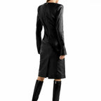Womens V Neck Leather Cocktail Dress - Riders Republic UK