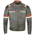 Mens Vintage Cafe Racer Black Leather Biker Jacket - Riders Republic UK
