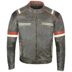 Mens Vintage Cafe Racer Black Leather Biker Jacket - Riders Republic UK