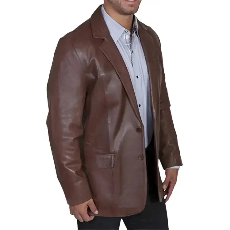 Mens Western Leather Sportcoat Blazer - Riders Republic UK