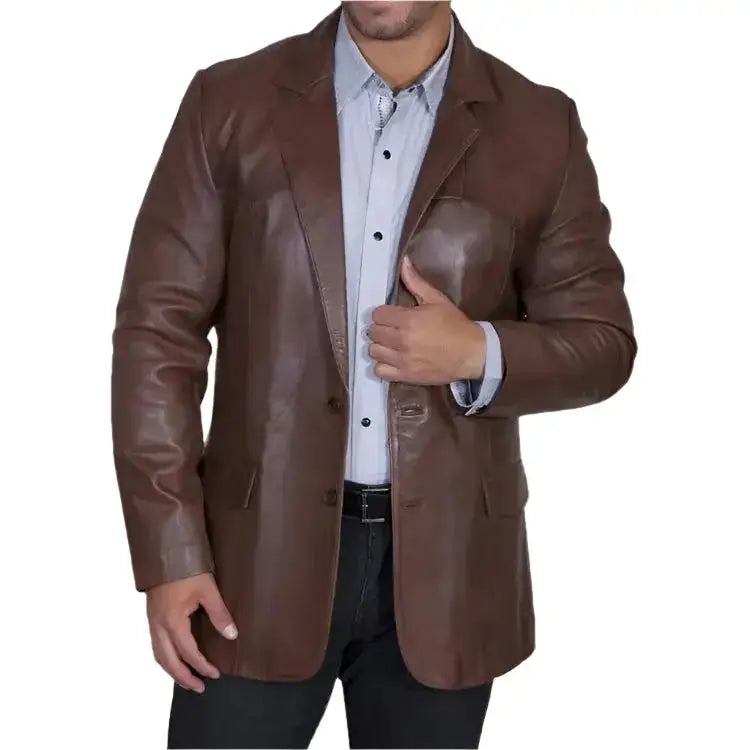 Mens Western Leather Sportcoat Blazer - Riders Republic UK