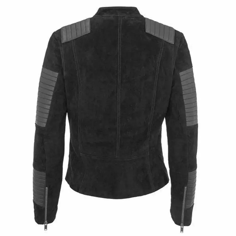 Womens Nubuck Leather Motorcycle Jacket - Riders Republic UK