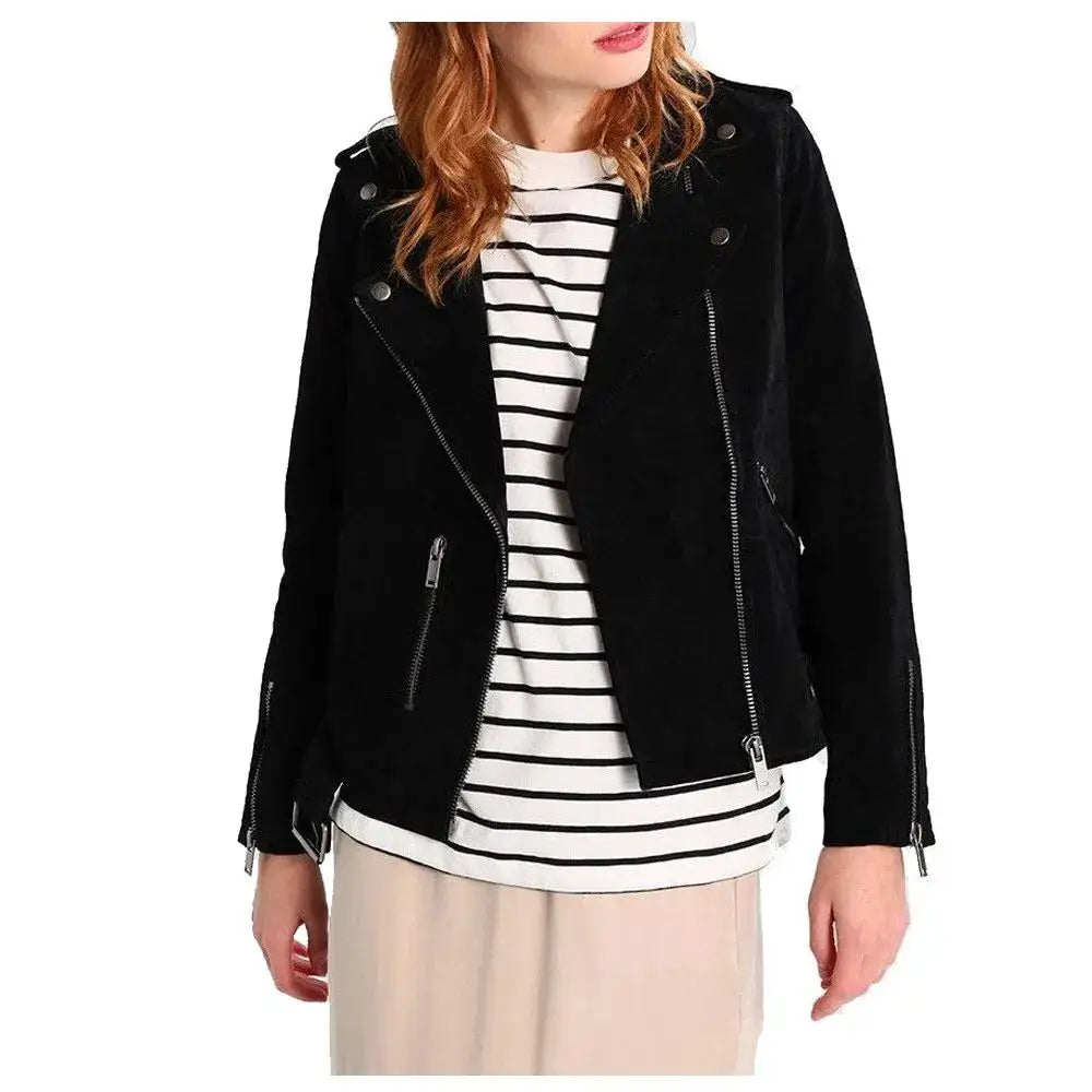 Womens Suede Biker Jacket - Riders Republic UK