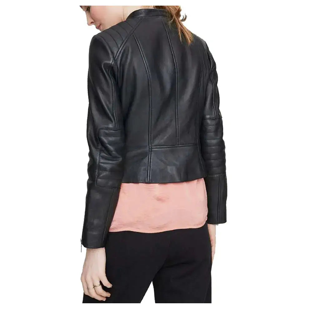 Womens Leather Biker Jacket - Riders Republic UK