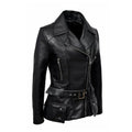 Womens Vintage Leather Biker Jacket - Riders Republic UK