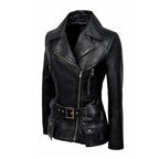 Womens Vintage Leather Biker Jacket - Riders Republic UK