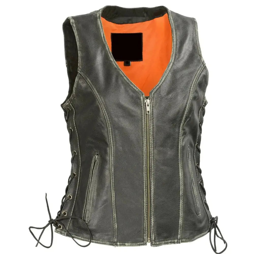 Womens Fashion Leather Vest - Riders Republic UK