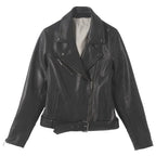 Womens Black Lambskin Leather Biker Jacket - Riders Republic UK
