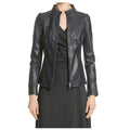 Womens Lambskin Leather Biker Jacket - Riders Republic UK