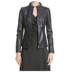 Womens Lambskin Leather Biker Jacket - Riders Republic UK