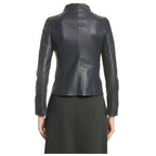 Womens Lambskin Leather Biker Jacket - Riders Republic UK