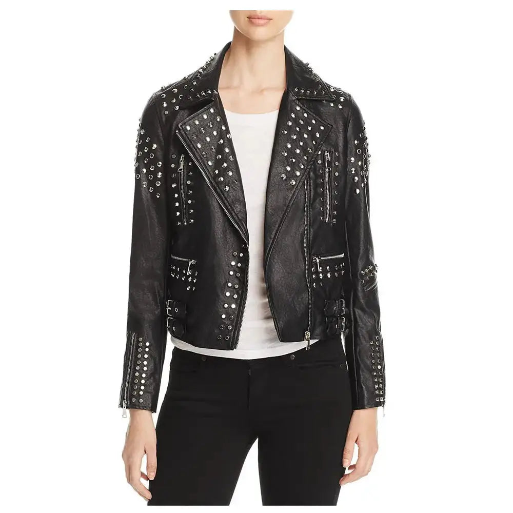 Womens Studded Leather Jacket - Riders Republic UK