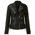 Womens Golden Zipper Biker Jacket - Riders Republic UK