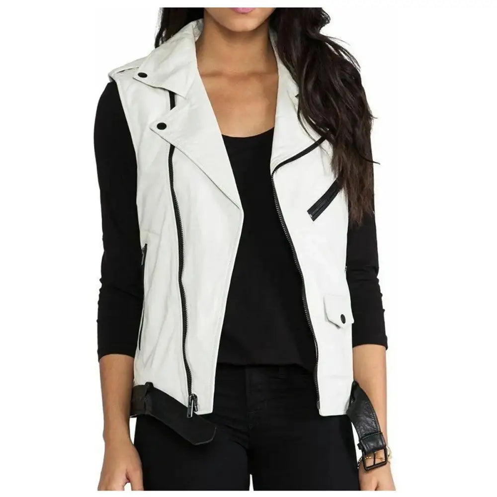 Womens Fashion Leather Vest - Riders Republic UK