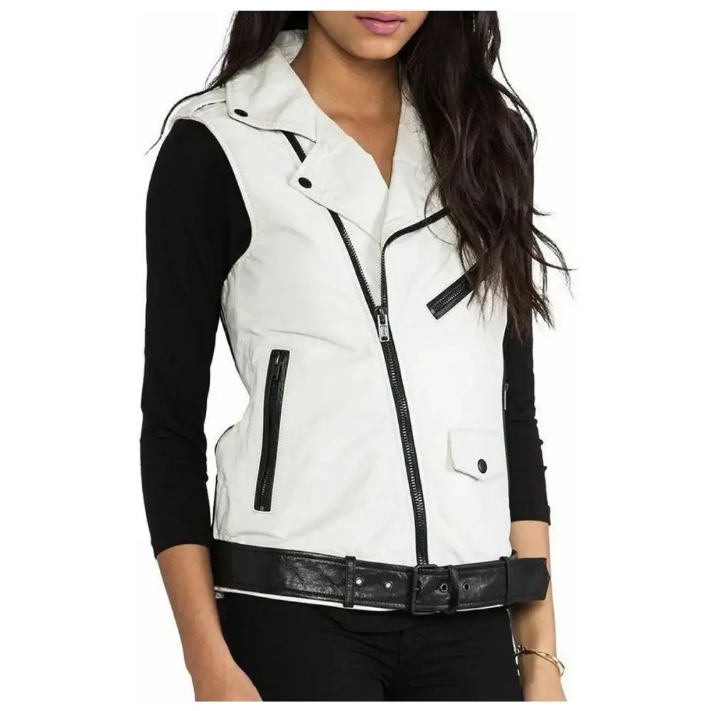 Womens Fashion Leather Vest - Riders Republic UK
