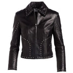 Womens Army Leather Biker Jacket - Riders Republic UK