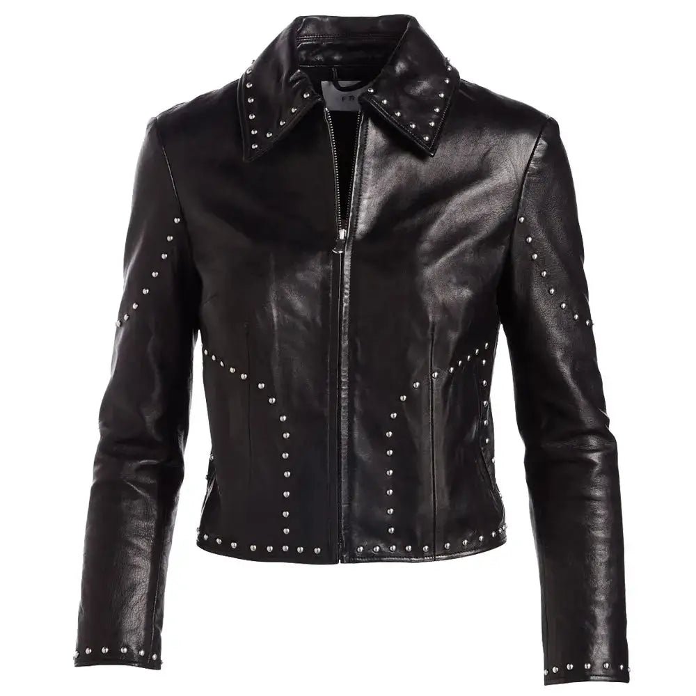 Womens Army Leather Biker Jacket - Riders Republic UK