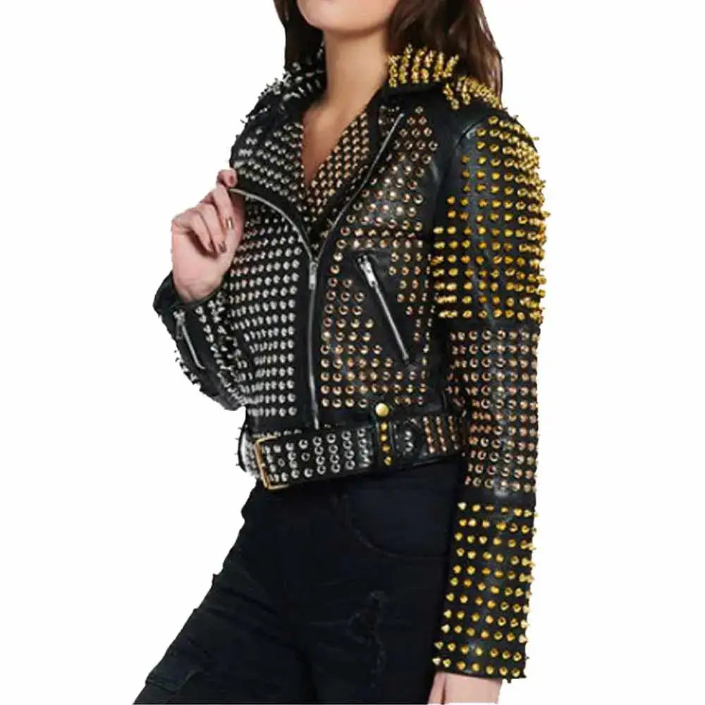 Women’s Studded Leather Jacket - Riders Republic UK
