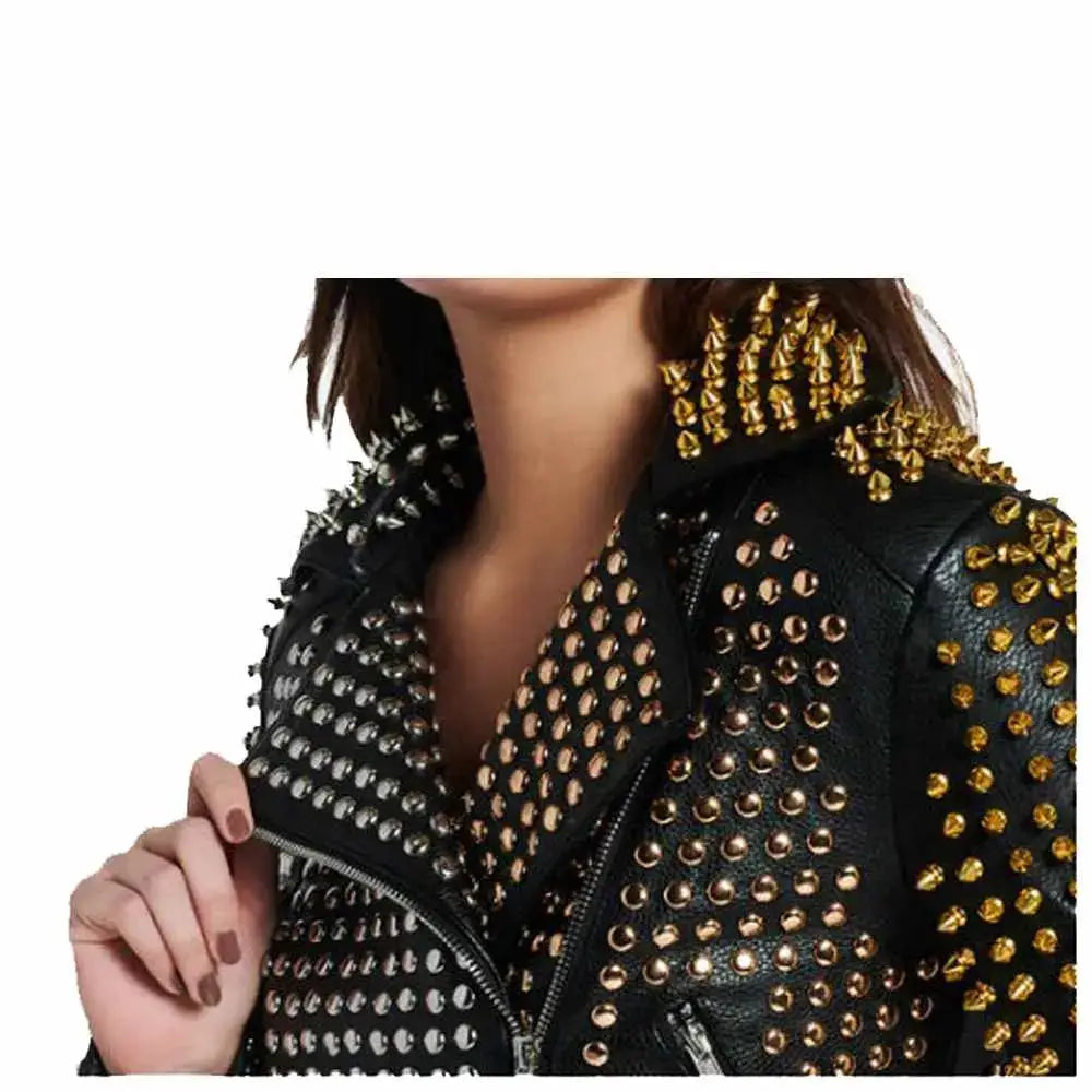 Women’s Studded Leather Jacket - Riders Republic UK