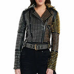 Women’s Studded Leather Jacket - Riders Republic UK