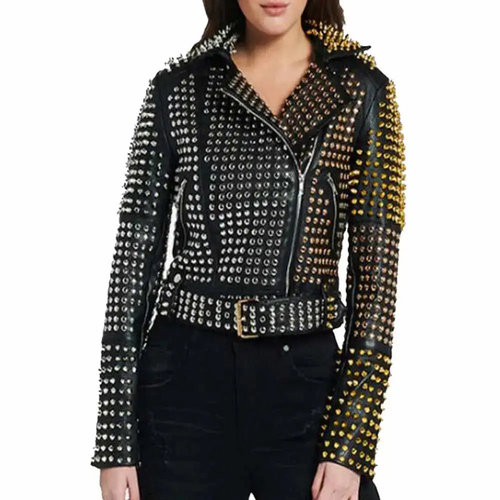 Women’s Studded Leather Jacket - Riders Republic UK