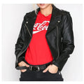 Womens Slim Fit Leather Biker Jacket - Riders Republic UK