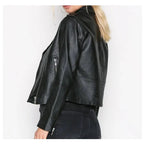 Womens Slim Fit Leather Biker Jacket - Riders Republic UK
