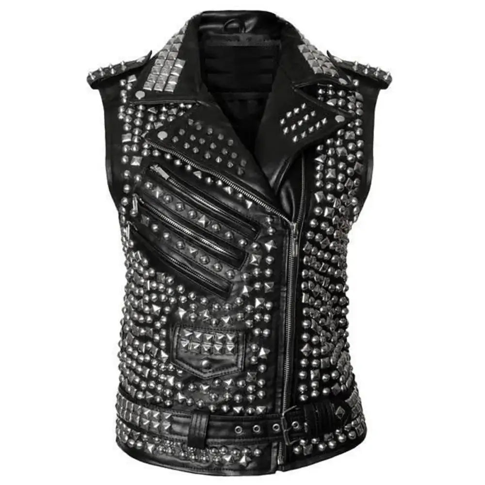 Womens Studded Leather Vests - Riders Republic UK