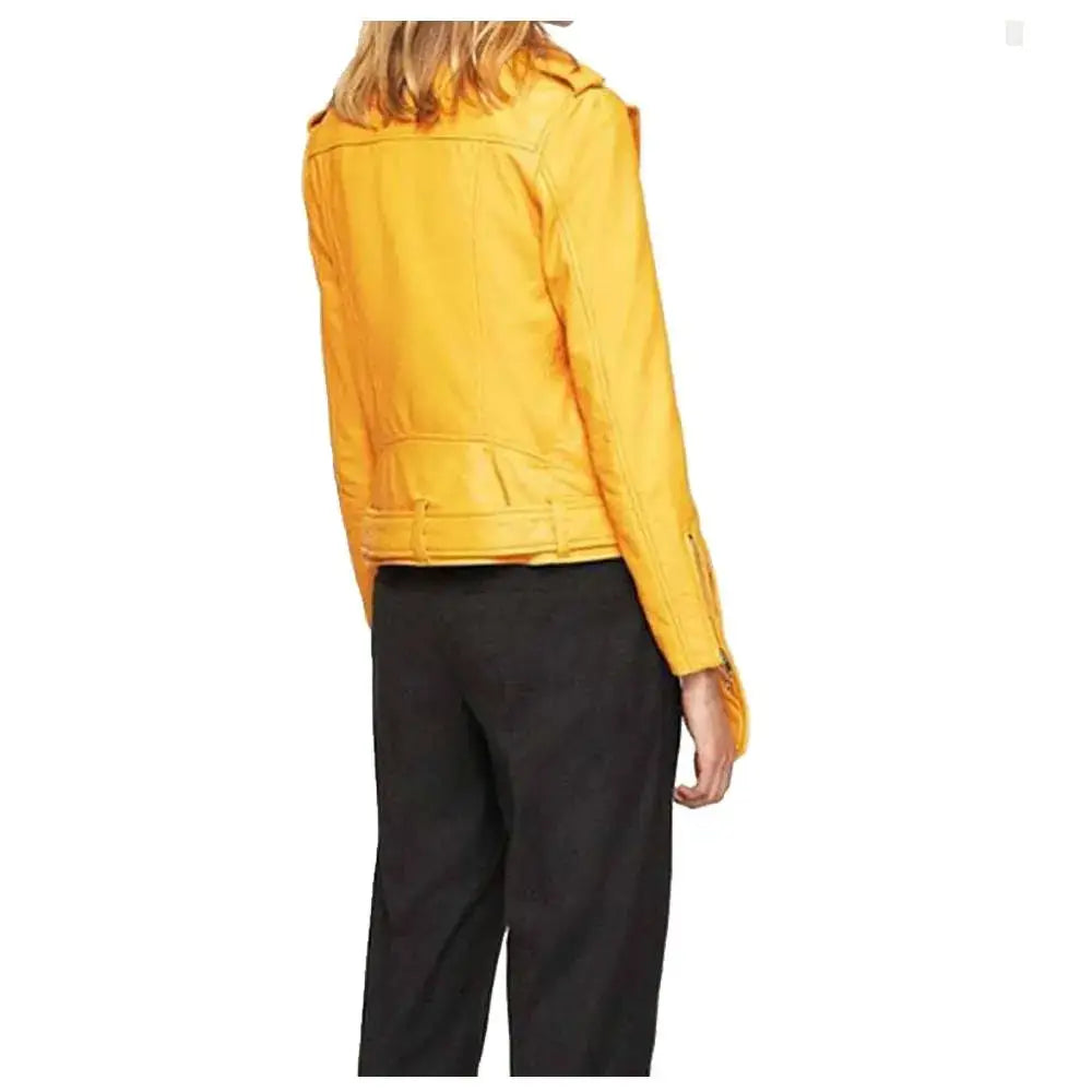 Womens Slim Fit Leather Biker Jacket - Riders Republic UK