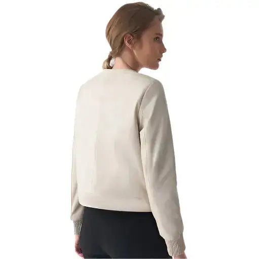 Beige Studded Leather Jacket Women - Riders Republic UK