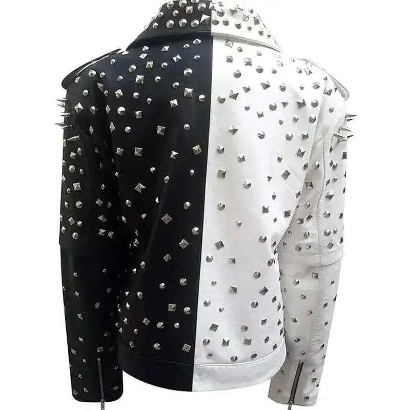 Womens Black and Silver Studded Biker Jacket - Riders Republic UK