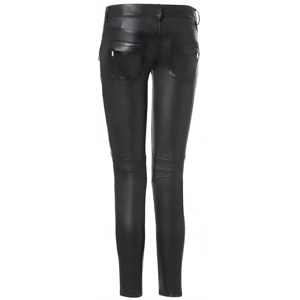 Womens Black Lambskin Leather Pants - Riders Republic UK