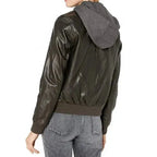 Leather Bomber Jacket with Hood - Riders Republic UK