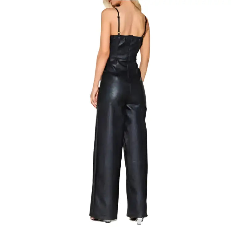 Black Leather Jumpsuit Womens Full Length - Riders Republic UK