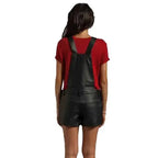 Black Leather Overalls Romper Women - Riders Republic UK