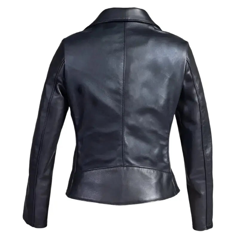 Womens Black Leather Moto Jacket - Riders Republic UK