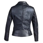 Womens Black Leather Moto Jacket - Riders Republic UK