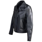 Womens Black Leather Moto Jacket - Riders Republic UK