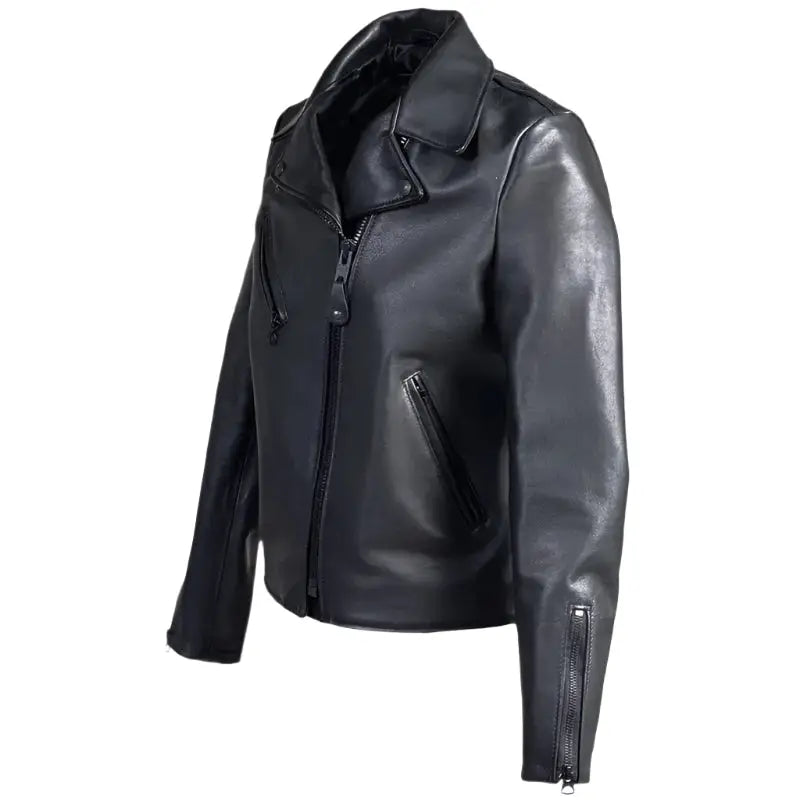 Womens Black Leather Moto Jacket - Riders Republic UK