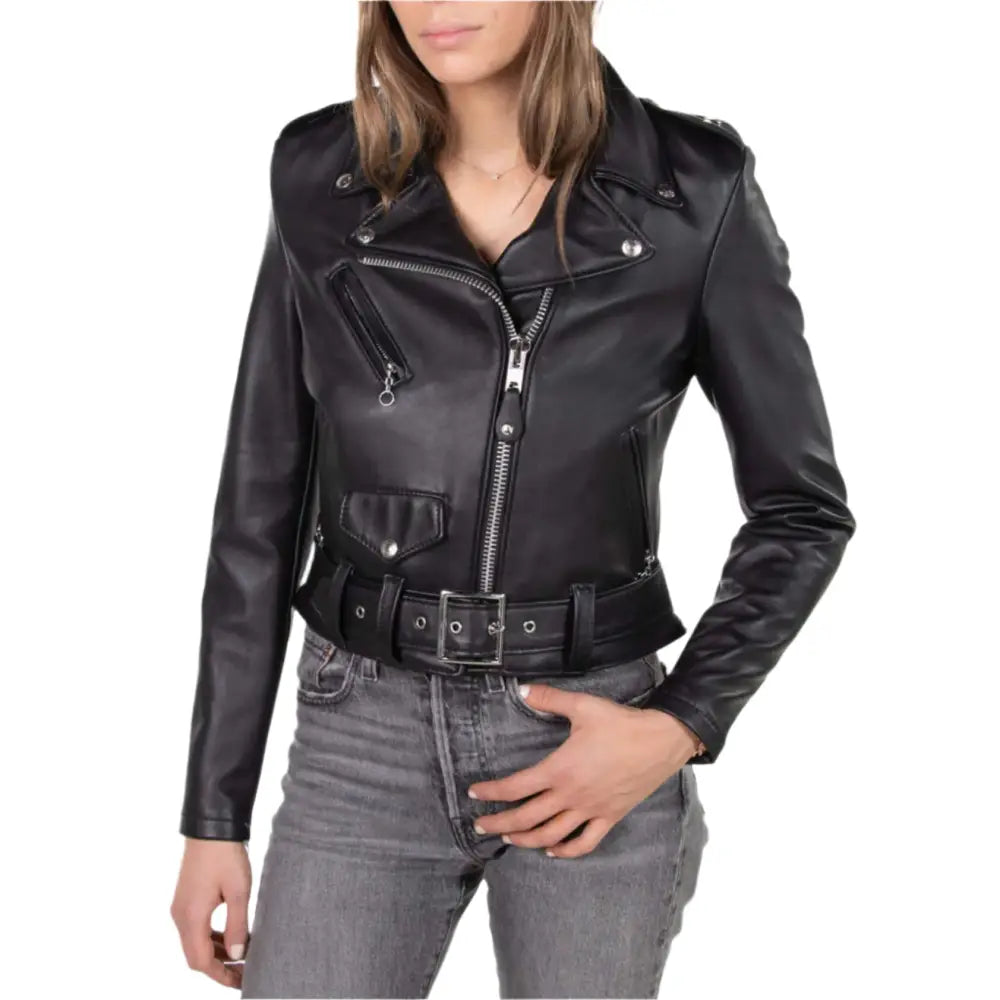 Womens Black Motorcycle Jacket - Riders Republic UK