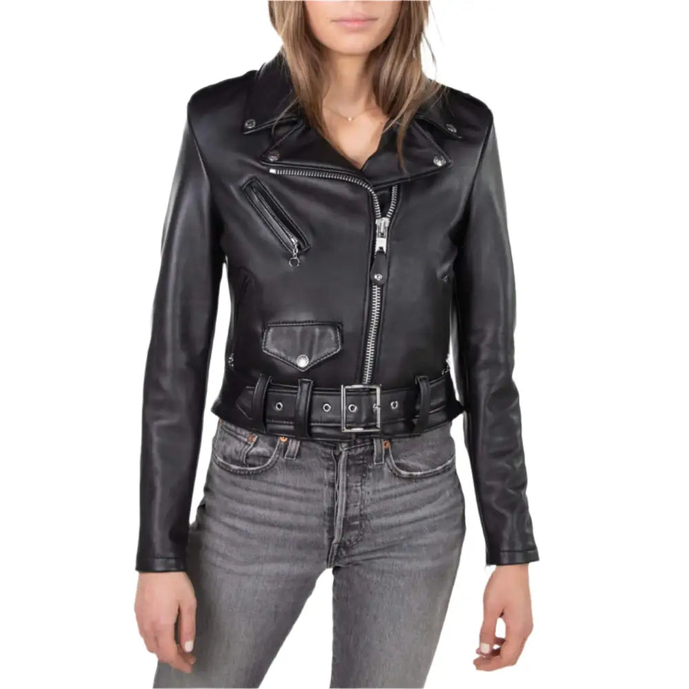 Womens Black Motorcycle Jacket - Riders Republic UK