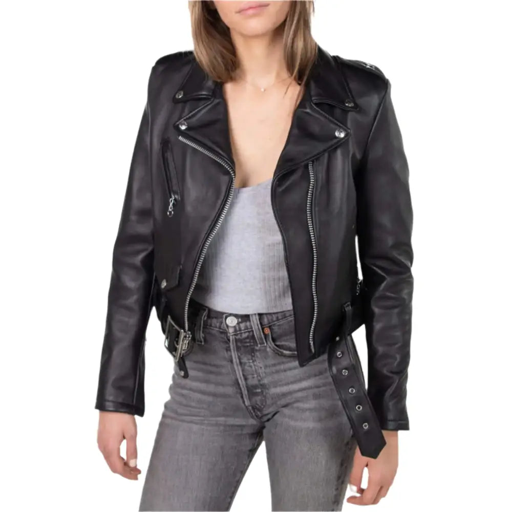 Womens Black Motorcycle Jacket - Riders Republic UK
